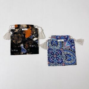 CHAN LUU Tassel Drawstring Jewelry Scarf Dust Bags Storage Gift Pouches Lot of 2